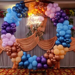 Vibrant Rainbow Ring Birthday Setup