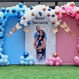 Beautiful Twin Theme Baby Shower Setup