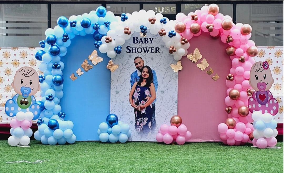 Twin Theme Baby Shower Setup